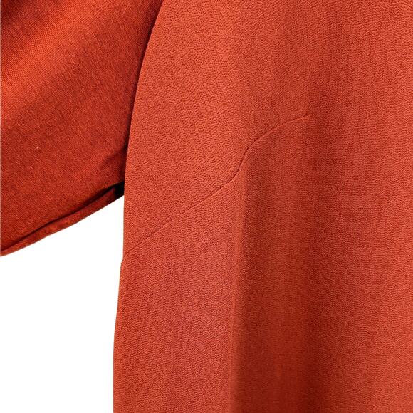 Michael Kors Layered V Neck 3/4 Sleeve Tunic Top Boho Minimal Fall Orange 2X - Picture 9 of 14